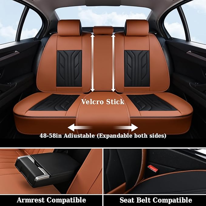Coverado Front Seat Covers, Car Seat Covers Front Seats, Leather Seat Covers for Cars, Automotive Seat Covers Car Seat Protec