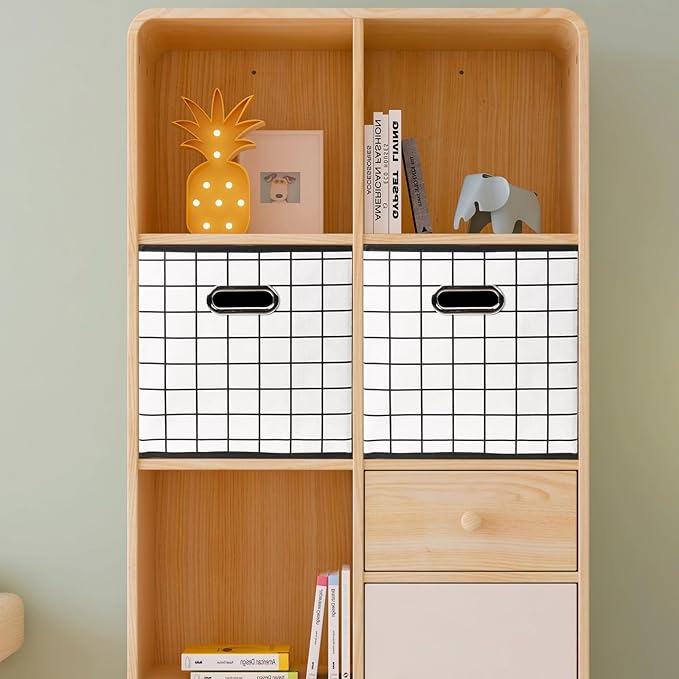 Yunkeeeper storage bins Cubes, Fabric Cube Organizer with Handle, Foldable Cube Bins for Cloth or Accessary Storage, 11x11x11