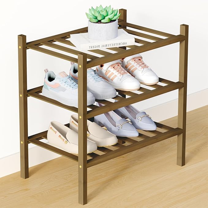 Smiry Bamboo Shoe Rack for Closet