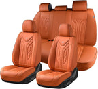 Coverado Car Seat Covers Full Set, Automotive Seat Covers Car Seat Protector Car Seat Cushion, Waterproof Leather Seat Covers