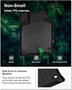 KIWI MASTER Floor Mats for 2016-2021 Honda Civic, Custom Fit All Weather Car Mats, Heavy Duty TPE Floor Liners, Front & Rear 2 Row, Black