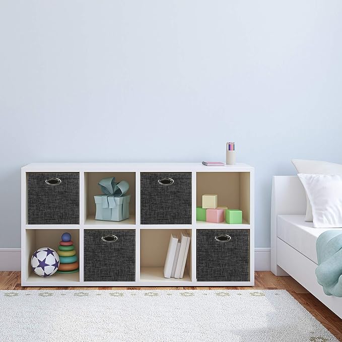 Posprica Storage Cubes,12×12 Storage Bins,Foldable Storage Baskets Fabric Drawers Containers for Shelf Cabinet Bookcase,Thick