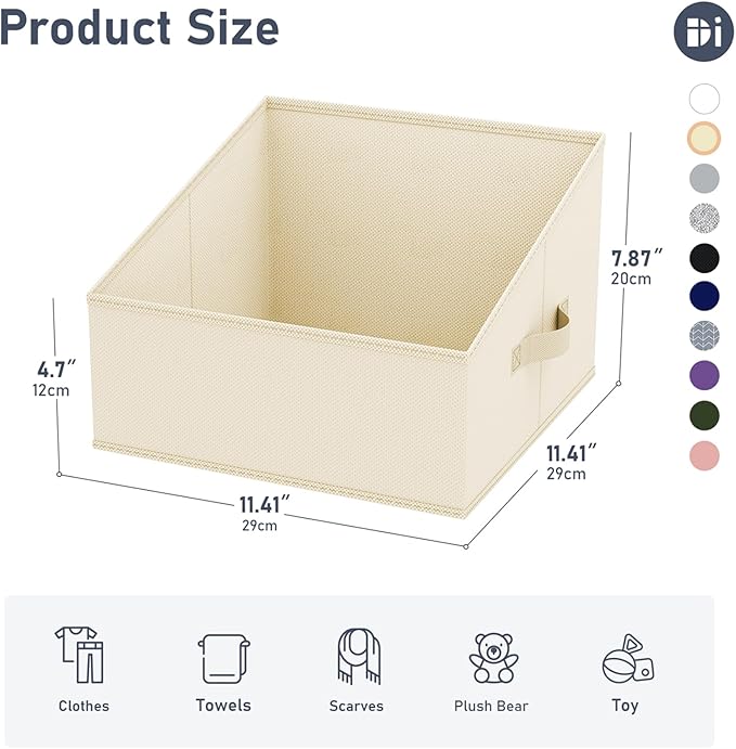 DIMJ Closet Storage Bins - Fabric Storage Baskets for Shelves, Collapsible Clothes Organizer with Handles for Purse, Toys, Bo