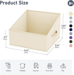 DIMJ Closet Storage Bins 8 Pack - Fabric Trapezoid Closet Organizer Bin, Foldable Storage Baskets for Shelves, Closet Shelf O