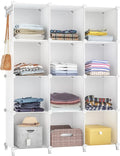 HOMIDEC Closet Organizer, 12-Cube Closet Organizers and Storage, Portable Closet Shelves, Clothing Storage (White)
