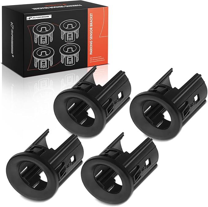 A-Premium 4-PC Rear Parking Assist Sensor Retainer Bezels Compatible with Chevrolet and GMC Models - Silverado 1500 2014-2018, Silverado 1500 LD 2019, Sierra 1500 2014-2018, Sierra 1500 Limited 2019