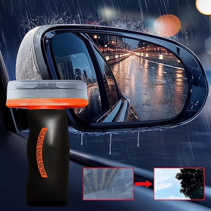 Car Glass Cleaner Spray, 2026 New Car Oil Film Cleaner, 3.52 oz Glass Guard, Upgrade Windshield Cleaner, Glass Cleaning Board