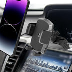 Simple CD Cradle Phone Mount - Upgraded Hands-Free Car Phone Holder - Thick Case Friendly - Mount for CD Player - Compatible with iPhone 12-17 & iPhone Air, Android - Black