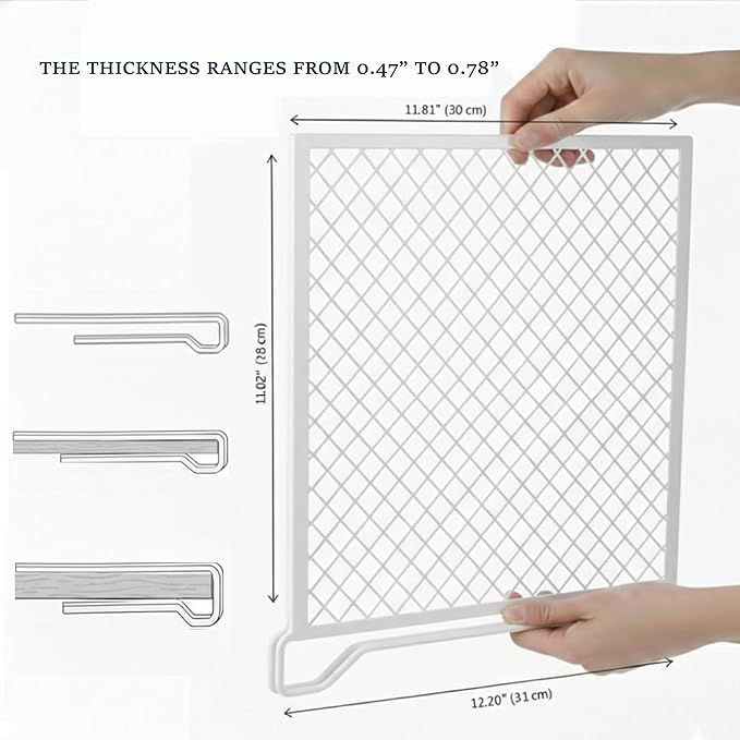 Nexu 6-Pack Metal Mesh Shelf Dividers for Closet Organization, Ultra-Stable Under-Shelf Hook Design, Matte Non-Slip Heavy Dut