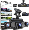360 View 4 Channel Dash Cam Front and Rear Left Right Inside Camera for Cars, GPS and 5G Band WiFi, Night Vision, 160 Wide An