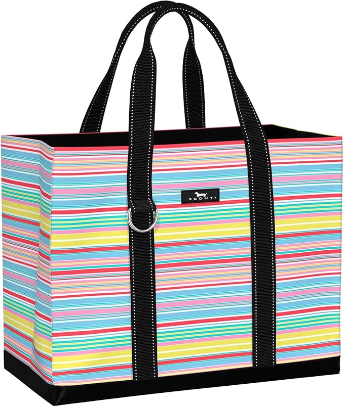 SCOUT Original Deano Tote Large - Durable Lightweight Open Top Beach, Pool & Lake Bag, Inside Zip Pocket, Folds Flat