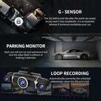360° Dash Cam Front and Rear View 4 Channel Dash Camera FHD 2K+1080Px3 for Car, Inside/Back 170°+2x150°+170° Wide Angle, 8 IR