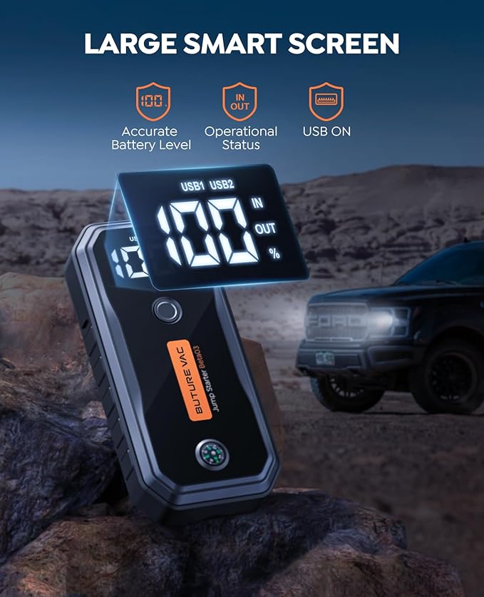Professional-Grade 7000A Peak Car Battery Jump Starter (All Gas/10L Diesel) 5000A CCA Portable Car Jump Starter Battery