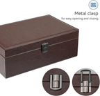 LANDICI Jewelry Box Organizer for Men Women, 2 Layer 4 Slot Watch Storage Case with Removable Tray, PU Leather Large Jeweller