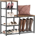 Shoe Rack Bench for Entryway,Free Standing Shoe Storage Organizer for Front Door Entrance,4-Tier Boot Rack Holder Shelf for C