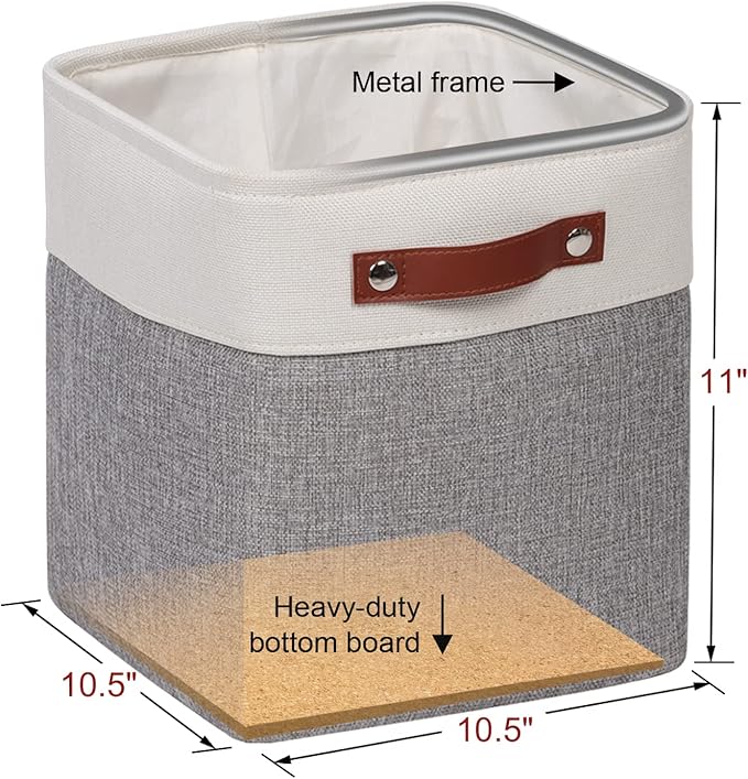 Kntiwiwo Fabric Storage Cubes 10.5”x10.5”x11” Cube Storage Bins for Closet Organizers and Storage Shelves Foldable Storage Bi