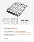 VEVOR Roof Rack Basket, 64 x 50 x 4.1 in, Universal Rooftop Cargo Carrier with Two 35.4 x 39.4 in Cargo Net,150 lbs Max Car Top Luggage Holder, 4.1 in Fence, Anti-Rust Alloy Steel, for SUV Truck Car
