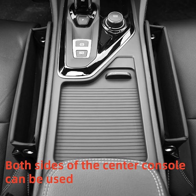 2 Pack Premium Car Seat Gap Filler Organizer - Universal Storage Box with Card Slots for Phones/Keys/Glasses, Fits Cars, SUVs & Trucks (Orange)