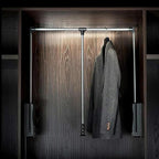 Pull-Down Wardrobe Clothes Rail - Extendable Pull Out Closet Rod, Extendable Wardrobe Rail Tube Rod, Hanging Rod for Closet S