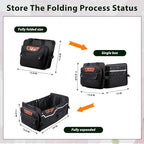 Car Trunk Organizer for SUV, 70L Heavy Duty Waterproof Trunk Organizer, Foldable Vehicle Organizer with Anti-Slip Base, 24x13.