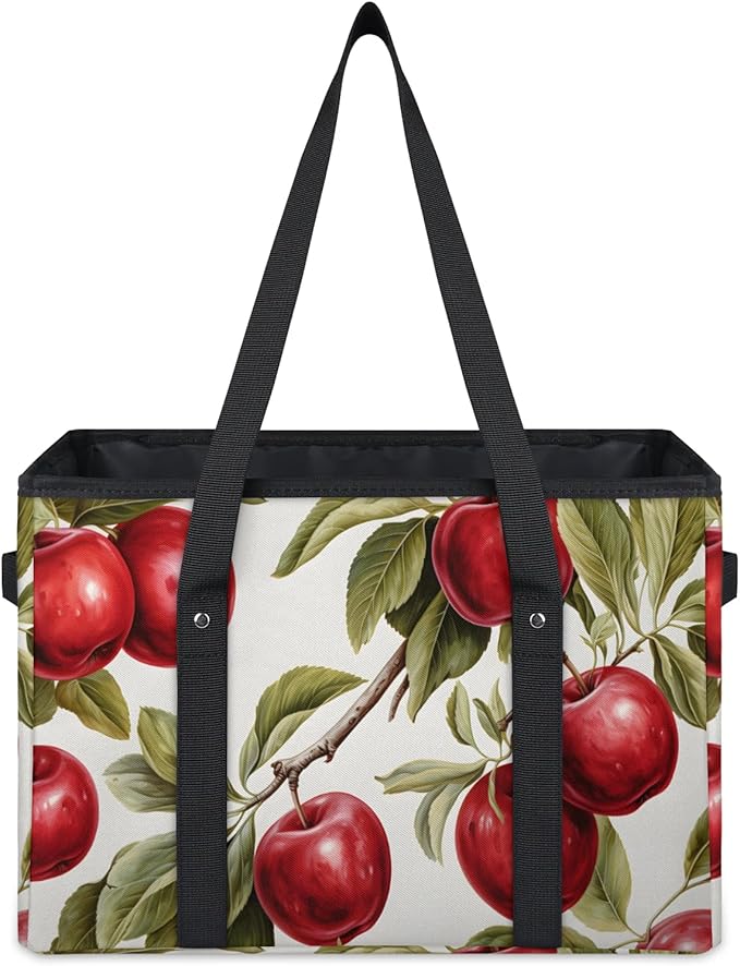 Reusable Grocery Bags Heavy Duty Shopping Bags Foldable Large Tote Bags with Long Handles & Hard Bottom