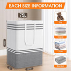 3 Pack Large Laundry Baskets, Laundry Hampers, Freestanding Waterproof Collapsible Clothes Bag with Extended & Reinforced Han