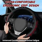 Ventilated Heart-Shaped Steering Wheel Cover with Anti-Slip Leather Grip. Compatible with Ford, Toyota, Honda, Nissan, and Ch