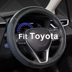 West Llama Customized Auto Car Steering Wheel Cover for Toyota Tacoma,4Runner,Tundra,Sequoia,15.5-16 inch(Diamond Quilted-Bla