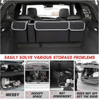 BELOMI Car Trunk Organizer, Auto Waterproof Sturdy Backseat Hanging Large Storage Collapsible Cargo Bag with Anti-Slip