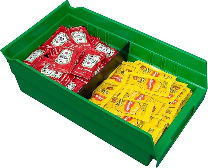 Akro-Mils 30130 Plastic Shelf Bins, Heavy Duty Storage Bins for Garage, Closet, and Drawer Organization, 12" x 6-1/2" x 4", G