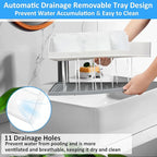 Bathroom Counter Organizer, Large White Silicone Toothbrush Holders for Bathrooms Organizer Countertop with 3PCS Qtip Holder,
