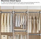 Adjustable Telescopic Closet Rod, No Drill Pressure Mount Wardrobe Hanging Bar, Space-Saving Extendable Clothes Rail (Green, 