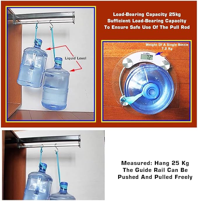 Adjustable Heavy Duty Pull Out Clothes Rail, 300-600mm Extendable Hanger Rod for Closet Organization, Ideal for Trousers & Ti
