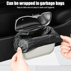 UYYE Car Trash Can, Car Garbage Bin with Lid & Handle - Leak-Proof Mini Trash Can for Car, Truck, SUV - Essential Car Accessories for Organization (White)