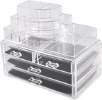 Ruilogod Acrylic Cosmetics Storage Case Display Box Jewelry Holder Organizer Set 2 in 1 (id: e39 e9b f76 1b8 295