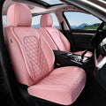 Coverado Front Seat Covers, Luxury Faux Leather Breathable Waterproof Protectors, Universal Fit for Cars, SUVs, Trucks, Durab