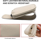 2 Pack Leather Car Visor Sunglass Holder, Magnetic Leather Glasses Eyeglass Hanger Clip for Car, Sunglass Clip Glasses Holder for Car Visor（Beige）
