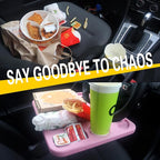 4 in 1 Car Steering Wheel Tray with Dual Sauce Dip Holder and Tablet Holder,Car Table Food Trays for Eating,Driver Desk Fit Most Auto Vehicle Steering Wheels (Pink, Large)
