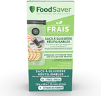 FOODSAVER Reusable Vacuum Zipper Bags, Quart | For Handheld Vacuum Sealers | 10 Count, Pack of 4