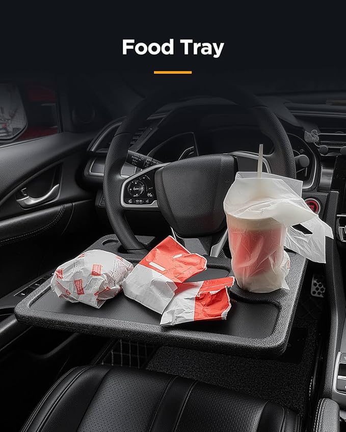 2 in 1 Automotive Car Steering Wheel Tray for Ford F150 F250 F350 Transit Ranger Bronco Explorer Fusion Mustang Truck Accessories 2004-2025,for Laptop, Tablet, iPad Or Notebook Car Travel Table