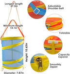 2Pcs Foldable Toy Storage Bag, Large Capacity Sea Shell Bags for Beach (10.5L/2.77Gallon), Portable Toy Storage Bag with Zipp
