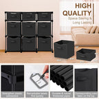 9 Cube Storage Organizer Shelf with Storage Bins and Label, 11 Inch Toy Cube Bins Clothes Closet Organizers Drawers Fabric Dr