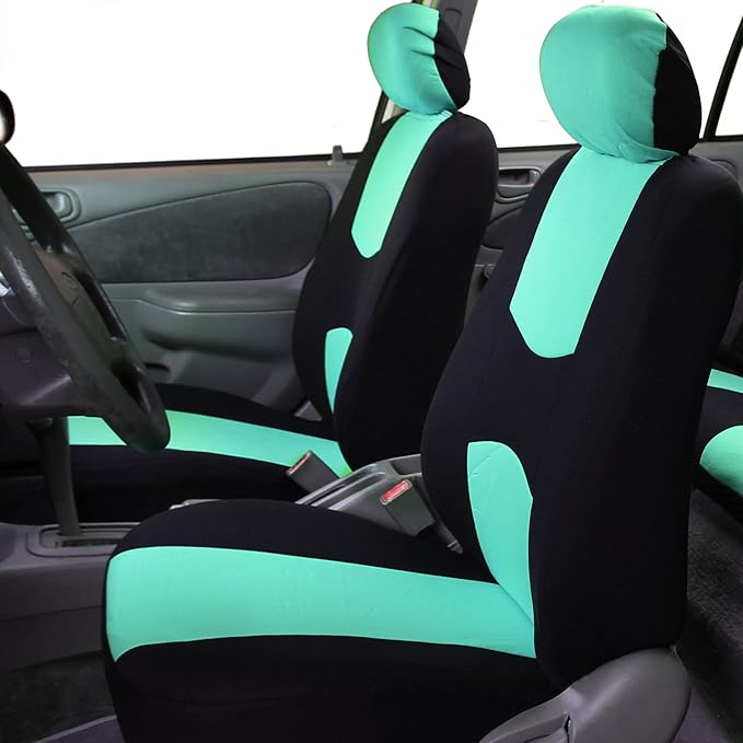 FH Group Flat Cloth Full Set Car Seat Covers Three Row 7 Seater - Universal Fit for Cars, Trucks & SUVs Mint