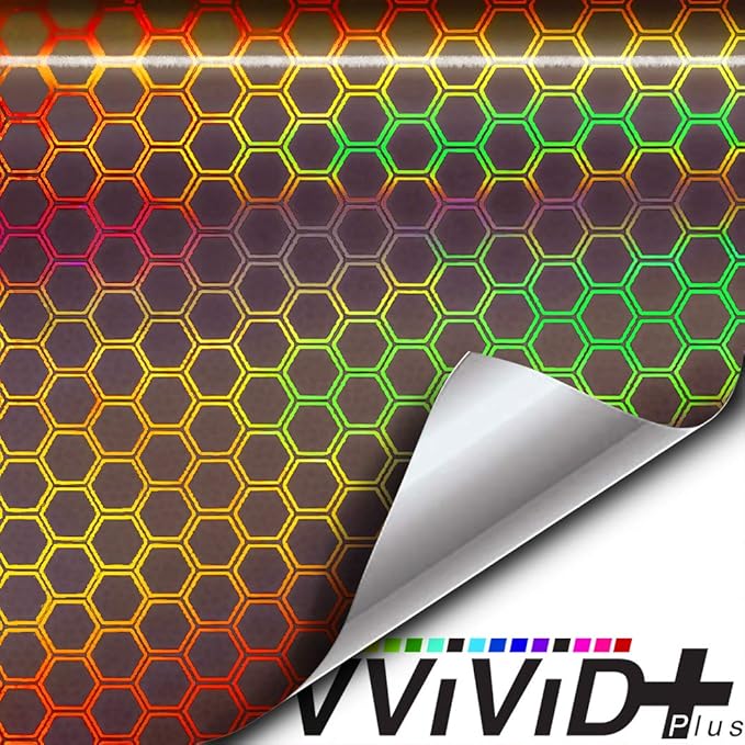 VViViD+ Bio HEX+ Air-Tint Headlight Vinyl Roll (17.9" x 60", Smoke Large Pattern)