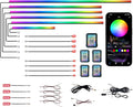 KENANEK Ambient Lighting Car Interior LED Strip Lights 18-in-1, 43.31inch Acrylic Dreamcolor Car Ambient Lighting Kit with Music Sync, APP Control, Interior LED Lighting for Cars SUVs Trucks
