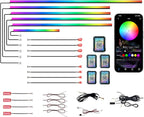 KENANEK Ambient Lighting Car Interior LED Strip Lights 18-in-1, 43.31inch Acrylic Dreamcolor Car Ambient Lighting Kit with Music Sync, APP Control, Interior LED Lighting for Cars SUVs Trucks