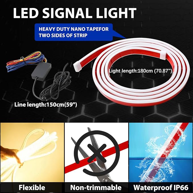 Car Led Lights Exterior RGB Hood Light Strip IP68 Waterproof Multicolor Dynamic Scan Start Up Hoodbeam Kit Compatible with Chevy Silverado 1500 2500,Truck,SUV,APP Control,12V 71inches
