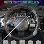 CAR PASS Line Rider Microfiber Leather Sporty Steering Wheel Cover Universal Fits for 95% Truck,SUV,Cars,14.5-15inch Anti-Sli