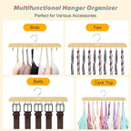 Gomyrod Bra Hanger for Closet, Tank Top Hangers 2 Pack w/20 Hooks Holds 40 Bras, Capacity Foldable Wood Space Saving Hanger, 