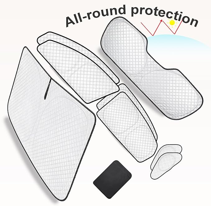 KMF 8pcs Thicken Car Window Shades for Hyundai Sonata Sedan 2015-2019 Accessories, Custom Windshield Sunshade Privacy Car Window Covers for Side Rear, Sun Visor UV Block and Blackout for Camping